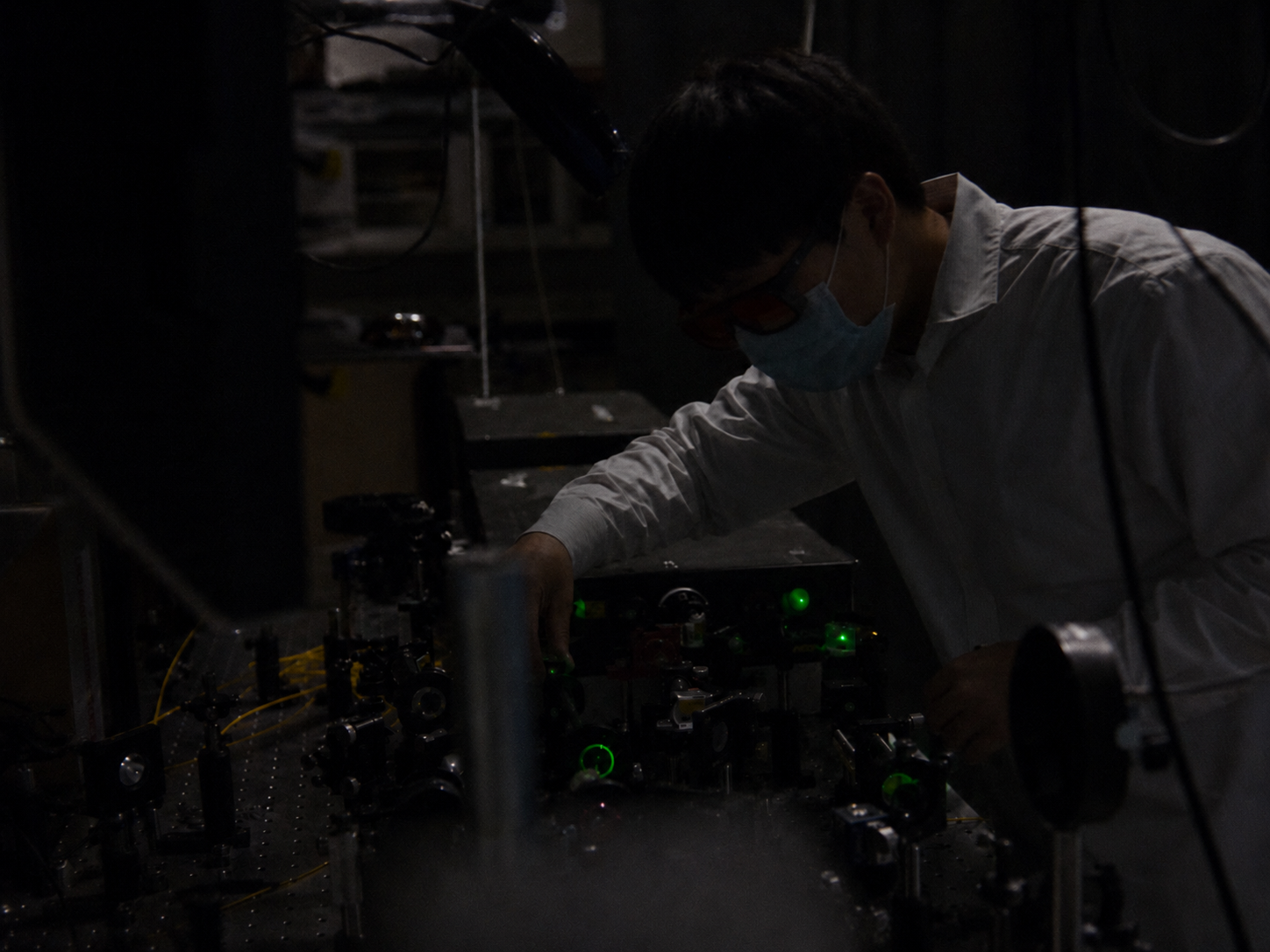 Yun Goo Lee working on an optical experiment