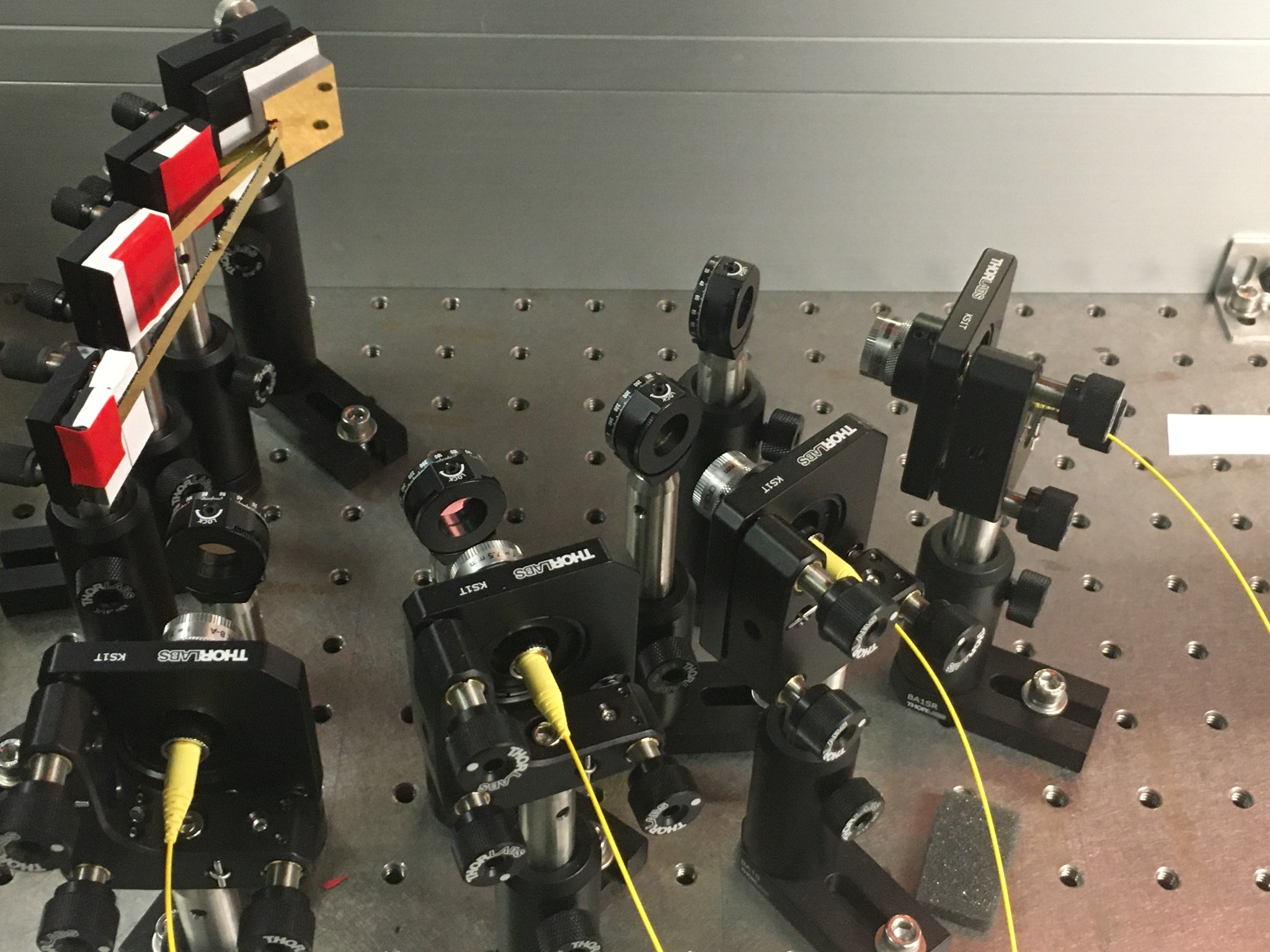 Close-up of optical alignment