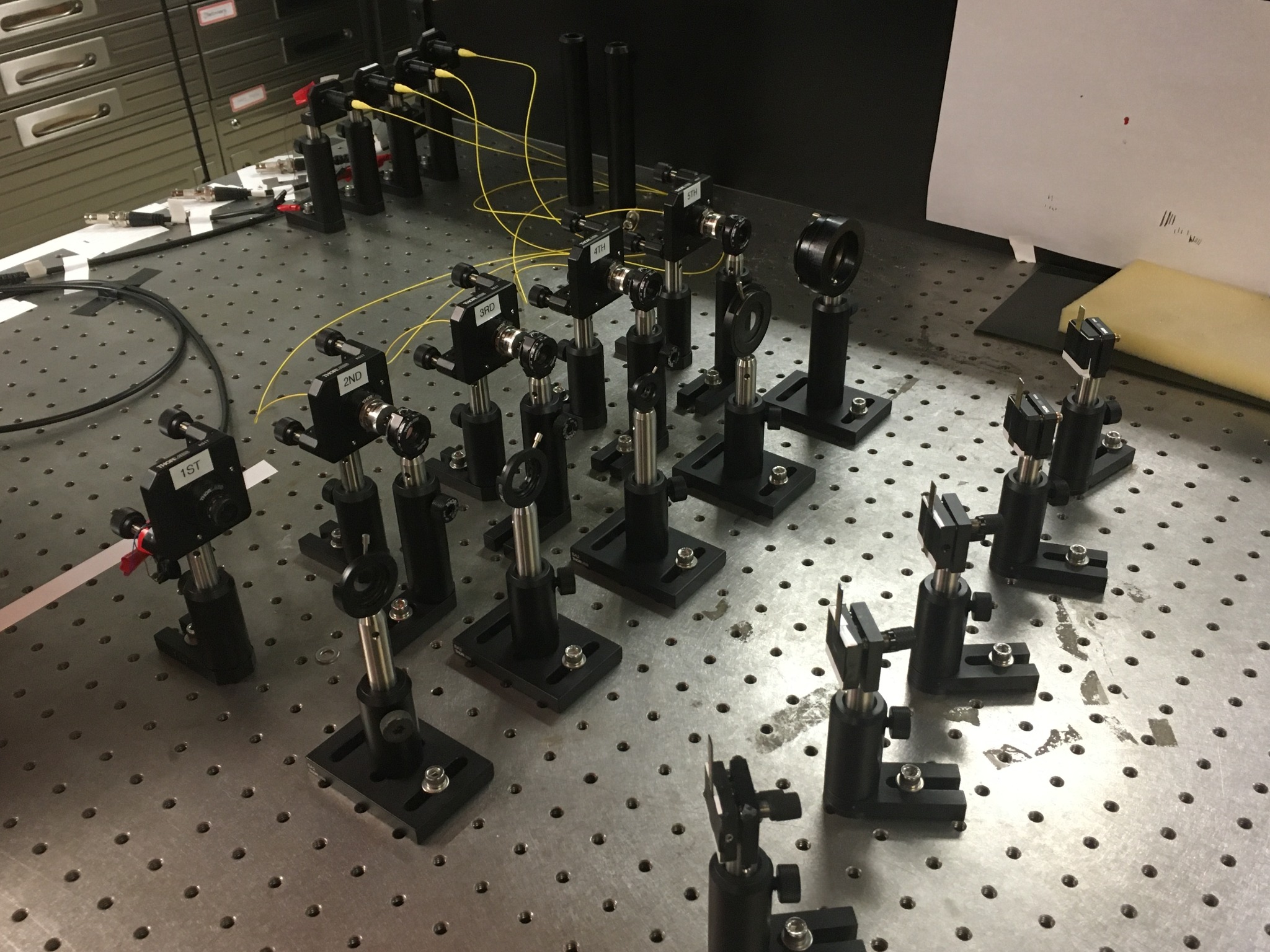 Close-up of optical alignment